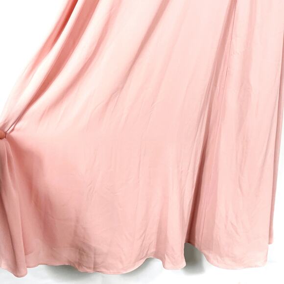 Fame & Partners Pink Gown Open Criss Cross Back Sleeveless Maxi Dress Sz 4 - Picture 3 of 8